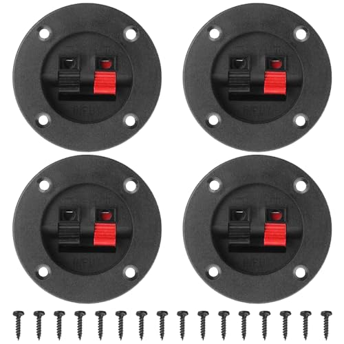 Speaker Box Terminal Koppels, 2-Position Ronde Stereo Cup Connectors, Link Pole Cable Terminal Cup (4, 2,95 inch)