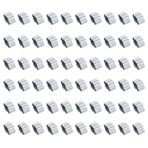 60 st 3-5 mm Dubbele oor slang klem, gegalvaniseerd staal O-Clip Crimp Rings voor brandstof Benzine buis buis passen Joints, zilveren kleur