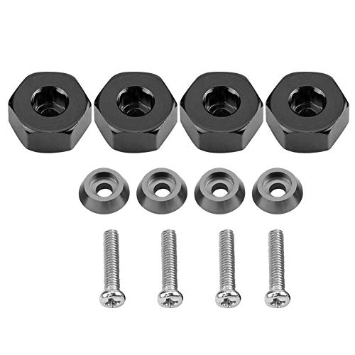 RC Car Hex Hub Adapter, 4Pc ̈1ck Aluminiumlegierung 6mm bis 12mm Wheel Hex Hub Adapter f ̈1r WPL 1634 RC Truck RC Ersatzteil Zubeh?r(Schwarz)