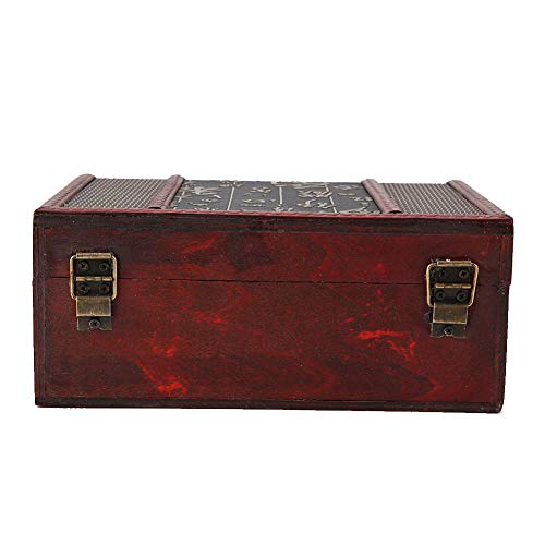Retro Vintage Houten Opbergbox Boek Vintage Houten Sieraden Organizer Decoratieve Organisator Vintage sieraden Treasure Chest Kleine Decoratieve Treasure Chest (Chinese stijl met slot)