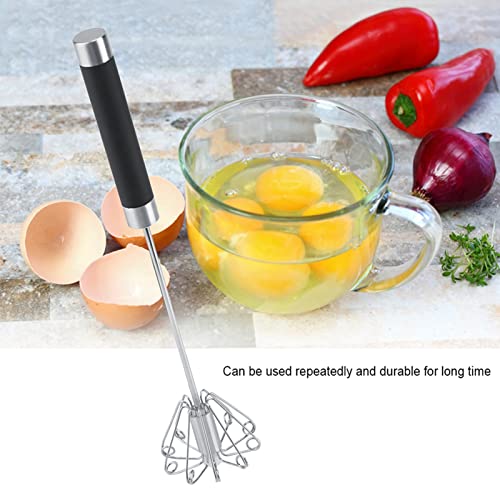 Egg Beater Manual, Draaibare handleiding Whisk Egg Semi-automatische Whisk Beater Roestvrij staal Anti-roest Duurzame 4