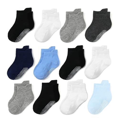 12 paar baby girp sokken, peuter non-slip sokken 1-3 jaar, zeer elastisch enkel sokken, katoen gezellige ademende sokken