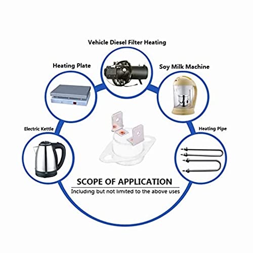 KSD302 16A 250V, KSD302 Thermostaat 160°C/320°F, Thermostaat thermische schakelaar Normaal gesloten (160°C) 5