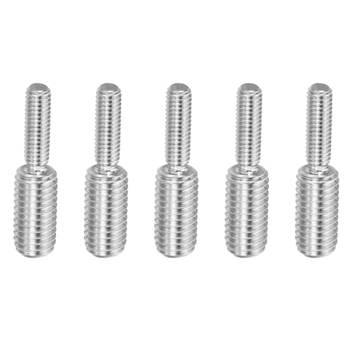 M6 x M10 x 40 Double Threaded Bolts, 5st Roestvrij staal 304 Thread Reducer Adapter voor meubels, lengte 41m m