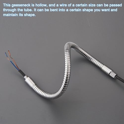 23,6 inch Gooseneck slang, 1 stuk M10 tot M8 fijne draad, Buigbare metalen slang, flexibele arm, zachte buis verlenging voor lamp, DIY apparatuur, zwart 4
