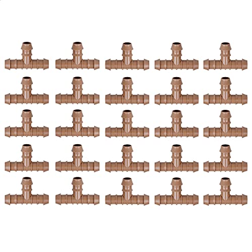 Drip Irrigatie 17mm Barbed Wire Tee koppeling passen, koppeling connectoren voor 1/2 Inch Irrigatie Tube, Drip Line passen voor tuin gazon 25PCS