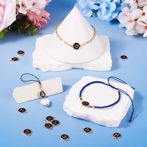 Enamel Letter Connector Charms Initial A-Z metalen letters ketting Charms Alfabet Clutch Hanger voor vriendschap armband sieraden maken