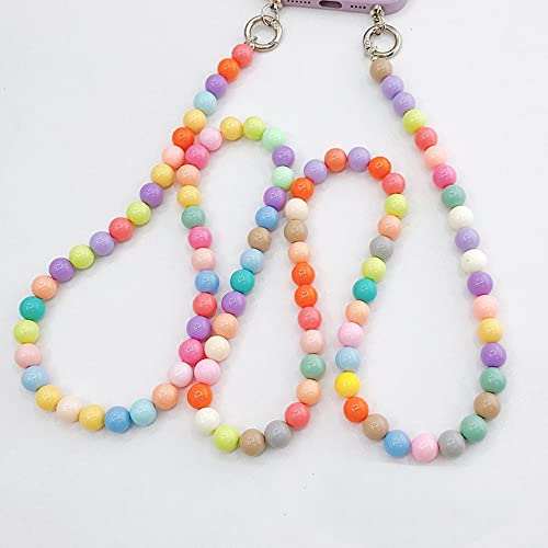 Universele mobiele telefoonketting met kleurrijke acrylkralen, gsm-snoer, hanger, polsbandje, ketting, mobiele telefoon, lanyardketting, mobiele telefoonketting, mobiele telefoonketting