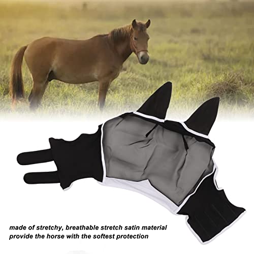 1Pc High Elastische Satin en Mesh Horse Eye Mask Ademend Horse Fly Mask met oren voor paarden