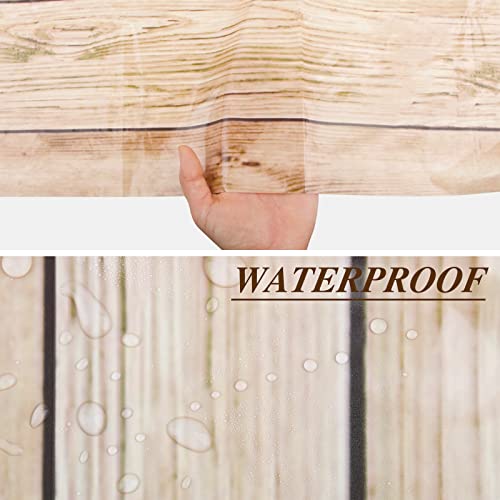 2 stuks 130x220cm Tafelkleed Hout Bruin Wasbare Tafellakens Waterafstotend Vintage Tafelkleed voor Rustieke Feest Verjaardag Bruiloft Backdrop Garden BBQ Outdoor Tafelkleed Etc (Dikte: 0.02mm) 3