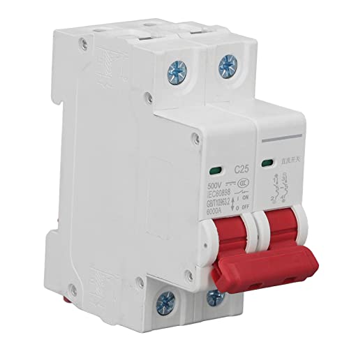 DC Circuit Breaker, DC Disconnect Switch DZ47-63Z-2P 500V 25A voor fotovoltaïsche systemen, thermische magnetische activering, 35mm Din Rail Mounting, PV Disconnect Switch