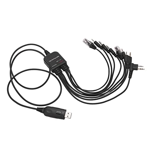 Programmeringskabel, 8-in-1 USB Programmeren kabelplug en spelen hoge prestaties voor Walkie Talkie, Black