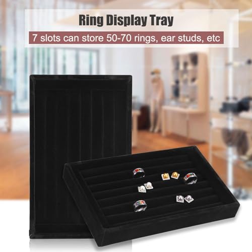4 Kleuren Ring Display Lade Slot, Mode sieraden Organisator Holder Case Box Showcase Velvet Ring Showcase voor Ring oorbellen(zwart) 3
