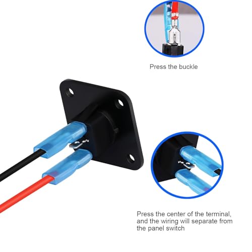 12V Schakelplaat ronde schakelaar 3-pins 12V 20A/24V 10A 1Groep LED Rocker Switch voor auto, boot, vrachtwagen, rood 5