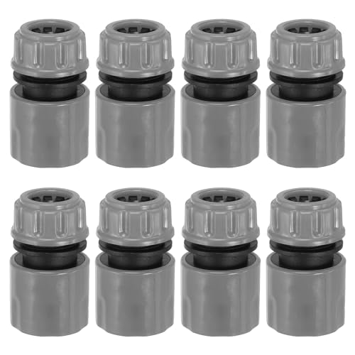 1/2" slang Reparatie Connector Extender, 8 st Plastic Tuin slang Reparatie Water slang Connectors Leakproof Design, grijs