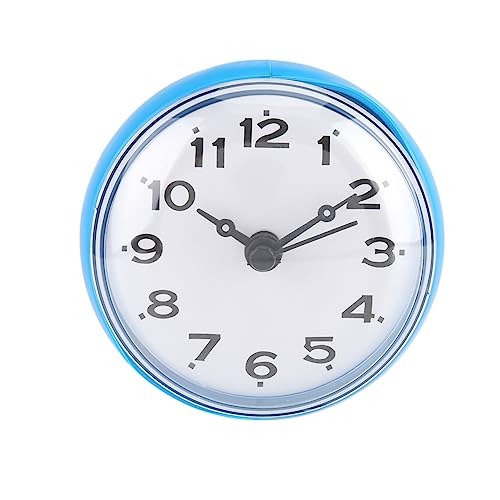 Waterdichte Wandklok met grote Zuigbeker voor binnen en buiten gebruik in thuis Badkamer Terras Keuken en Woonkamer Traditionele Pointer Type Home Decoratie (Blauw)