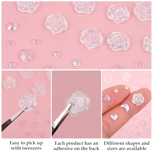 5 Vellen Gezicht Glitter Stenen Festival Accessoires, Rhinestone Stickers, Zelfklevende Rhinestone Edelstenen Stickers voor Gezicht Nagels Body Make-up 3