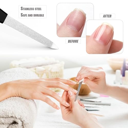 6 stuks metalen nagelvijl, professionele nagelvijlen met antislip handvat, dubbele nagelvijl voor natuurlijke nagels, 6 ′′ roestvrije nagelvijl, accessoires, erfgoed voor thuissalon 4