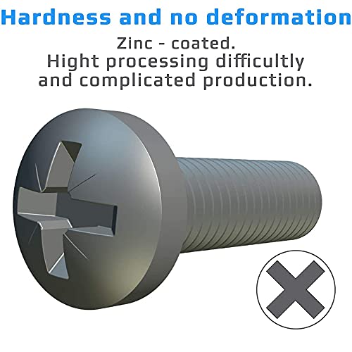 M8 x 20mm Phillips Pan Head Machine Schroeven Verpakking van: 10 pc Cross Pan Head Machine Zink Vergulde ISO 7985 Bolts voor Machine Materiaal en Home Meubilair M8x20m m 5