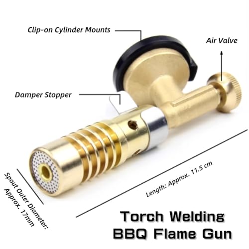 Professionele draagbare messing keuken koken gas draagbare messing keuken koken butaan culinaire zaklamp lassen BBQ Vlampistool 4