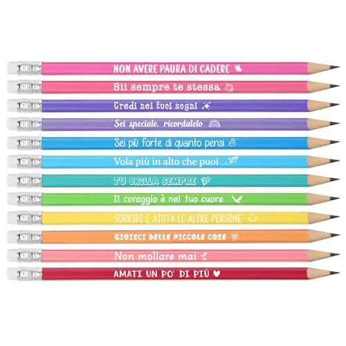 12 stuks potlood met inspirerende Italiaanse taal, kleine cadeaus voor scholen, leren