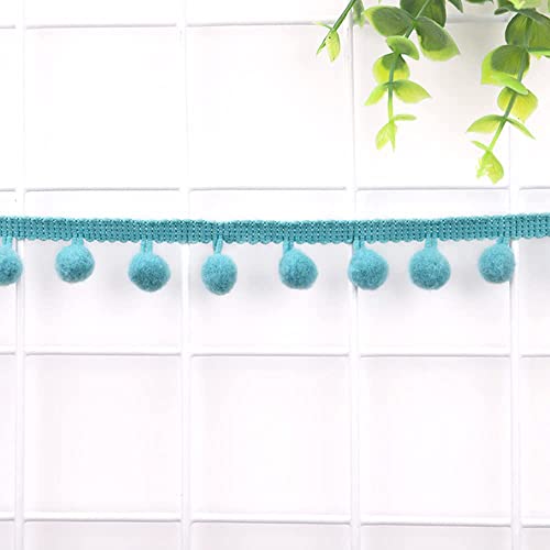 Pompom Board, 12 mm, voor het knutselen, decoratie tape met pompoms, ballen, pompons, franjes, decoratieve lint, decoratieve plank, naaiaccessoires voor doe-het-zelf ambachten, kleding, kostuums, naaien, decoratie, blauw