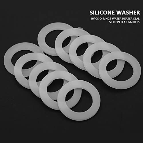 Siliconen Pakkingen, 10 stuks Siliconen Pakking Ring, O.D. 37mm Binnendiameter 24mm Wit O Ringen Waterverwarmer Seal Siliconen Vlakke Pakkingen voor Bloemen 3