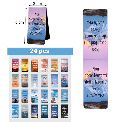 24 stuks magnetische bladwijzers met motivationele zinnen, Italiaanse bladwijzers, speciale gave, feest, kinderen, vriendin, collega, leraar voor Kerstmis, verjaardag, afstuderen, zijaanwijzers