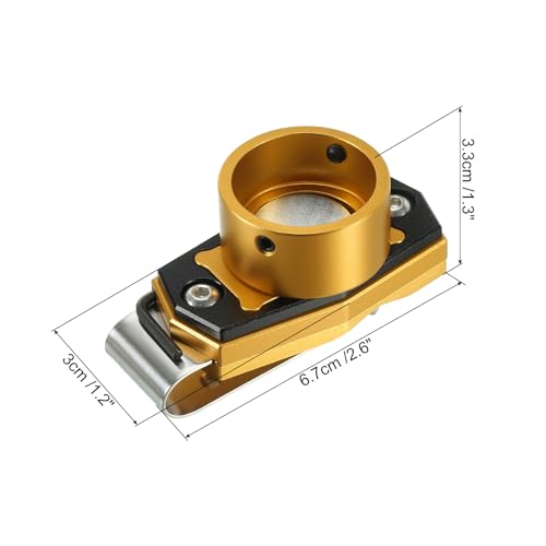 Biljart Magnetische Chalk houder, Ronde Aluminium Pool Biljart Cue Chalk Tip Case met riem Clip voor Snooker Sport Accessoires, Goud Zwart