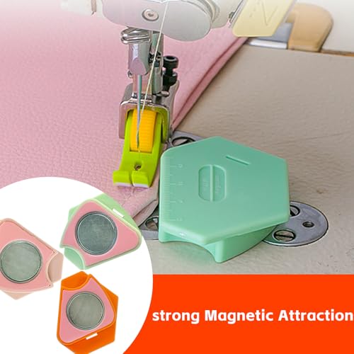 3 stuks magnetische naad gids Naaien Accessoires Naaimachine Liniaal Magnetische naad gids Polygonale Multifunctionele Naad gids Zoom met schaal (oranje/roze/groen) 4