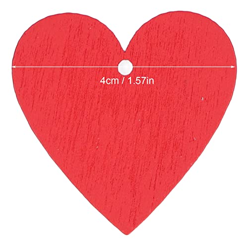 100 stuks Houten harten met gat blank glanzend oppervlak Eco-vriendelijk duurzaam brede toepassing Houten tags Ideaal voor doe-het-zelf cadeaus ambacht 5