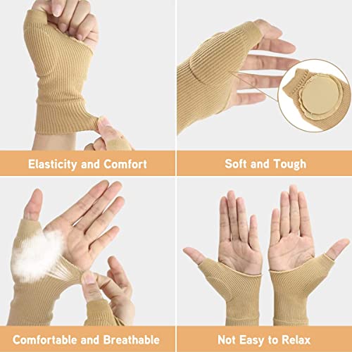 Medical Thumb Support, 1 paar verstelbare ondersteuning Medical Stabilizer Thumb Support Splint Brace Relieve Thumb Pain For Relieving Artritis Thumb Injuries 15cm×7.5cm Beige 4