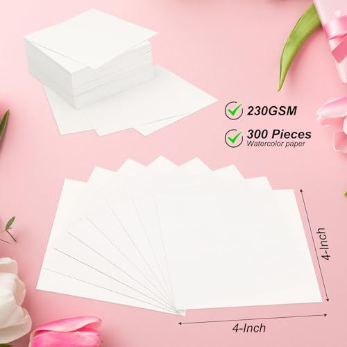 300Sc Pure Cotton Waterverf Papier 100lbs/230 GSM Waterverfverfpapier voor kunstverf aquarelverf tekenaar, 10x10cm