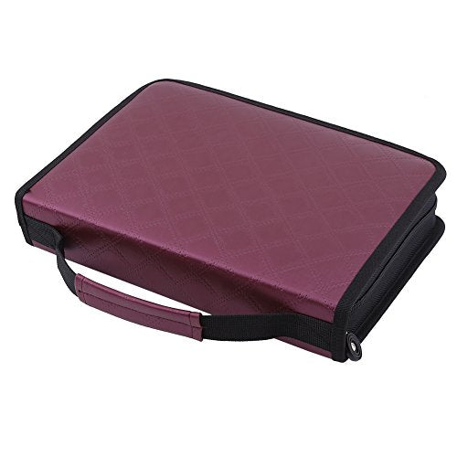 150 Compartiments grote capaciteit PU leren vouw behuizing met draaghandvat, zwart, casual