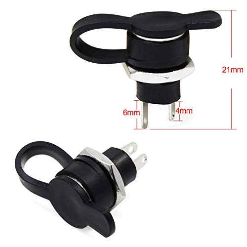 5,5 x 2,1mm /5,5 x 2,5 MMDC Power Jack Bus 2 Terminals Bus Panel Mount Power Plug Adapter met stofdichte hoes 52 stuks 4