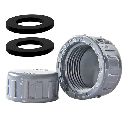 2 st Outer End Caps, 50mm Vrouw, Pijpstopper, Drain Pipe End Cap, met Seal, Grey