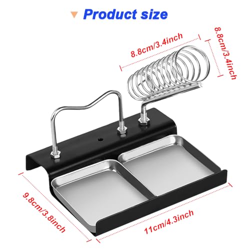basis van de soldeerbouthouder, houder van de soldeerboutveer met messing wol, reinigingsspons 35 x 50 mm, zuignap voor soldeerwerk