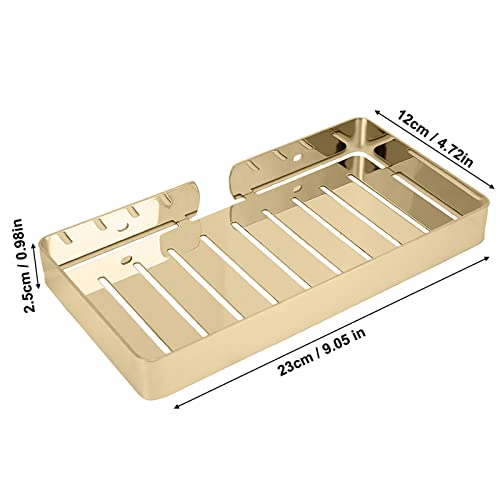 Bad Rack Opslag,Wall Holder Roestvrij stalen houder Drain Rack Rack,Combo Organizer mand voor Badkamer keuken Shampoo Zeep (Goud) 3