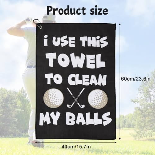Golf Handdoek, Grappige Golf Cadeaus voor Mannen, Draagbare Golf Handdoeken met Clip, Gepersonaliseerde Golf Handdoek voor Mannen, Vriend, Man, Vader, Golf Fan, Golf Fan