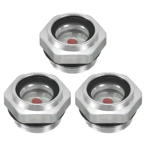 Luchtcompressor Olie Gezichtsglas, 3 Pack M20x1.5 Mannelijke Thread Aluminium Legering Olie vloeibare niveaumeter Air Compressor Delen met O-Ring