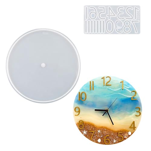 Kijken Siliconen Hars Vorm, Klok Siliconen Vorm Epoxy Resin, Clock Resin vormen voor DIY Wall Clock, Art, Home Decoration, Klok, Siliconen Hars, Mold Building Kit, Arabisch Roman Numeral Clock, Rond