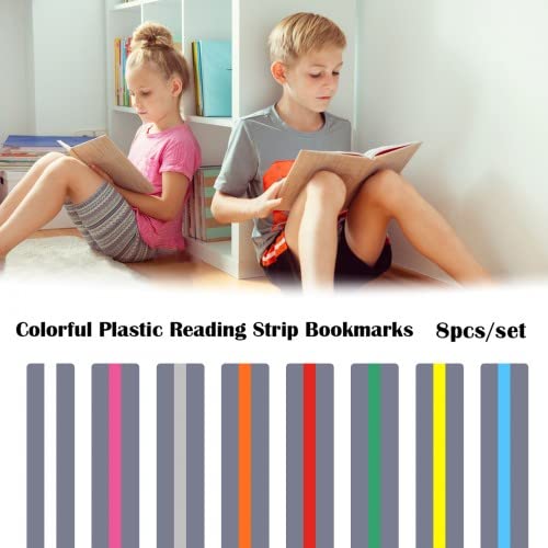 8st Reading Liniaal, Dyslexie Led Reading Band, Led Reading Strips met kleurrijke Markers, Volgende Liniaal voor Leading Beginners, Dyslexic Bladwijzers, 8 Kleuren 4