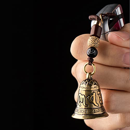 Hanging Bell, Feng Shui Bell, Metal Antiek Style Bell Decor, Exquise Carving Decoratieve Bell Lucky Bell voor Bag Keychain Rugzak 4