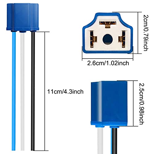 4Pcs H4 Connector Plug Keramische Lamp Fitting Adapter, HB2 9003 Bedrading Harnas Connector voor Car Truck Boat Marine Koplamp Mistlicht Retrofit 14AWG 5