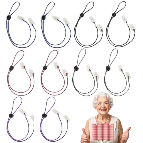 Napkin Clips, 10 stuks Verstelbare Napkin Chain met Clips, Dinerware Clips voor Vrouwen Heren Kinderen, Ouderen (65cm)