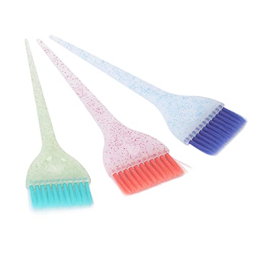 Haarverf penseel 3 stuks Tint borstel set haarkleur borstel Haar markeren borstel Applicator met Glitter handvat voor Home Salon 3