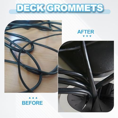 50mm Bureau Grommet, 5st Bureau Cord, Hole Cover, Bureau Kabel, Hole Grommet, Stevig ABS Plastic, Rond voor Kabels, Kasten, Bureaublad Uitrusting, Organiseren Bedrading, Zwart 5