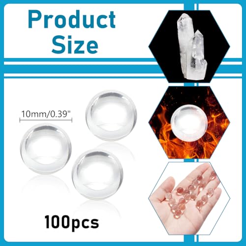 100 st. Clear Quartz ronde ambachtelijke kralen, 10mm Transparant kristalglas bal kralen voor doe-het-zelf sieraden maken, Home Decoraties 3