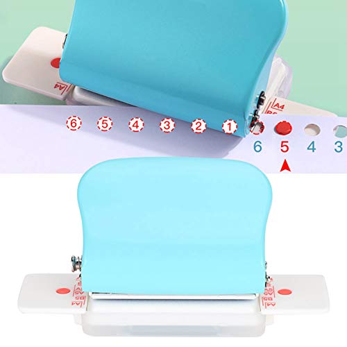 Verstelbare 6-Hole Punch Paper Puncher voor A4 maat 6 Ring Binder Planner invoegt bijvullen pagina's Papier ponsmachines 4