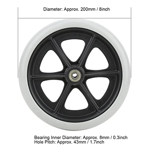 8 Inch Rolstoel Voorwielen, Gehandicapten anti-slip TPR Wielen Rolstoel Accessoire Roll Rollers, Rolstoel Scooter Wielen